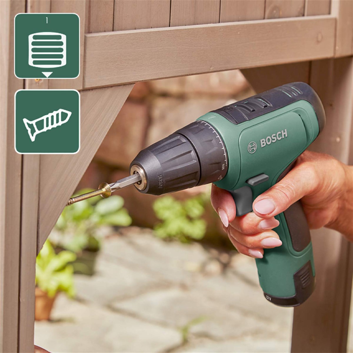  Bosch Easydrill 1200 Akülü Delme Vidalama Çift Akülü ( Aksesuar Seti Hediyeli) - 06039D3002 