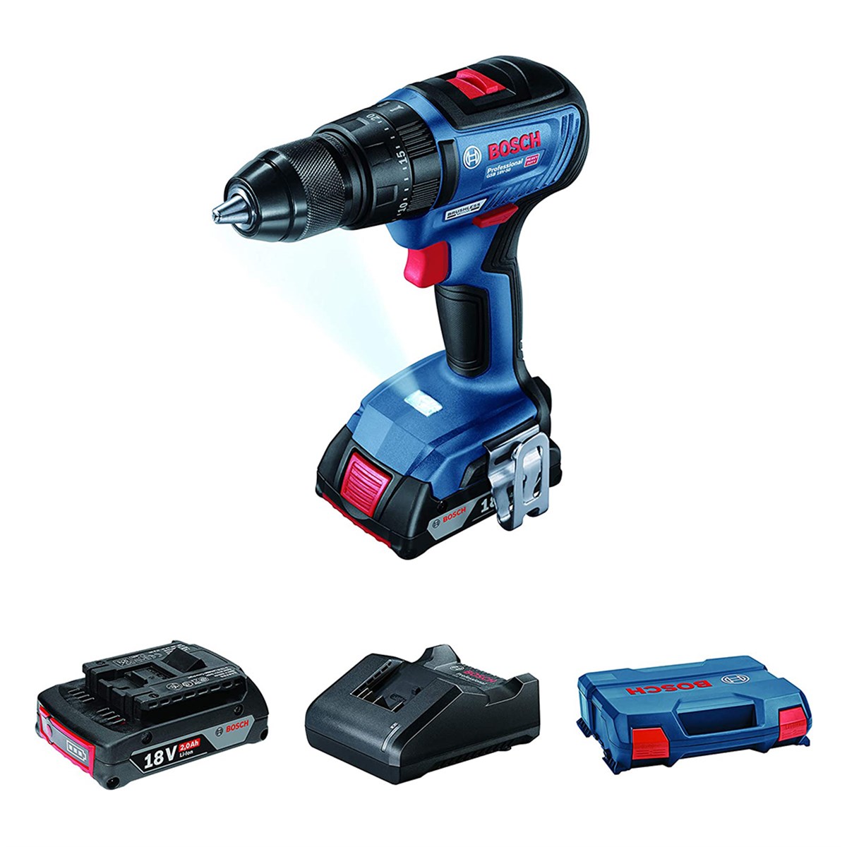  Bosch Professional Gsb 18v-50 Akülü Darbeli Vidalama 18w 2ah - 06019h5100 