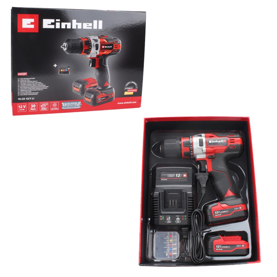   Einhell Te-Cd 12/1 Li (2*2Ah) Çift Akülü Vidalama 