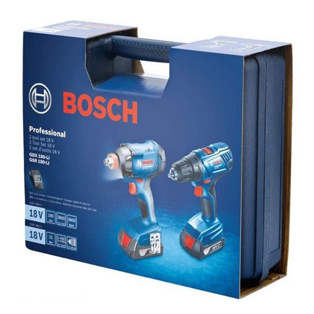  Bosch Professional GSR 180-LI + GDX 180-LI Set (2x1.5Ah) - 06019g5222 