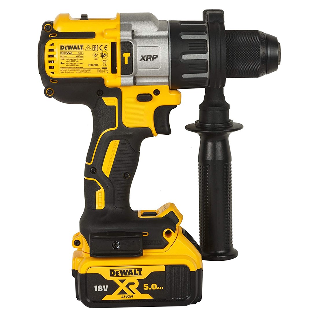  Dewalt DCD996P2-QW 18 V 5.0 Ah XR Çift Akülü Darbeli Matkap 