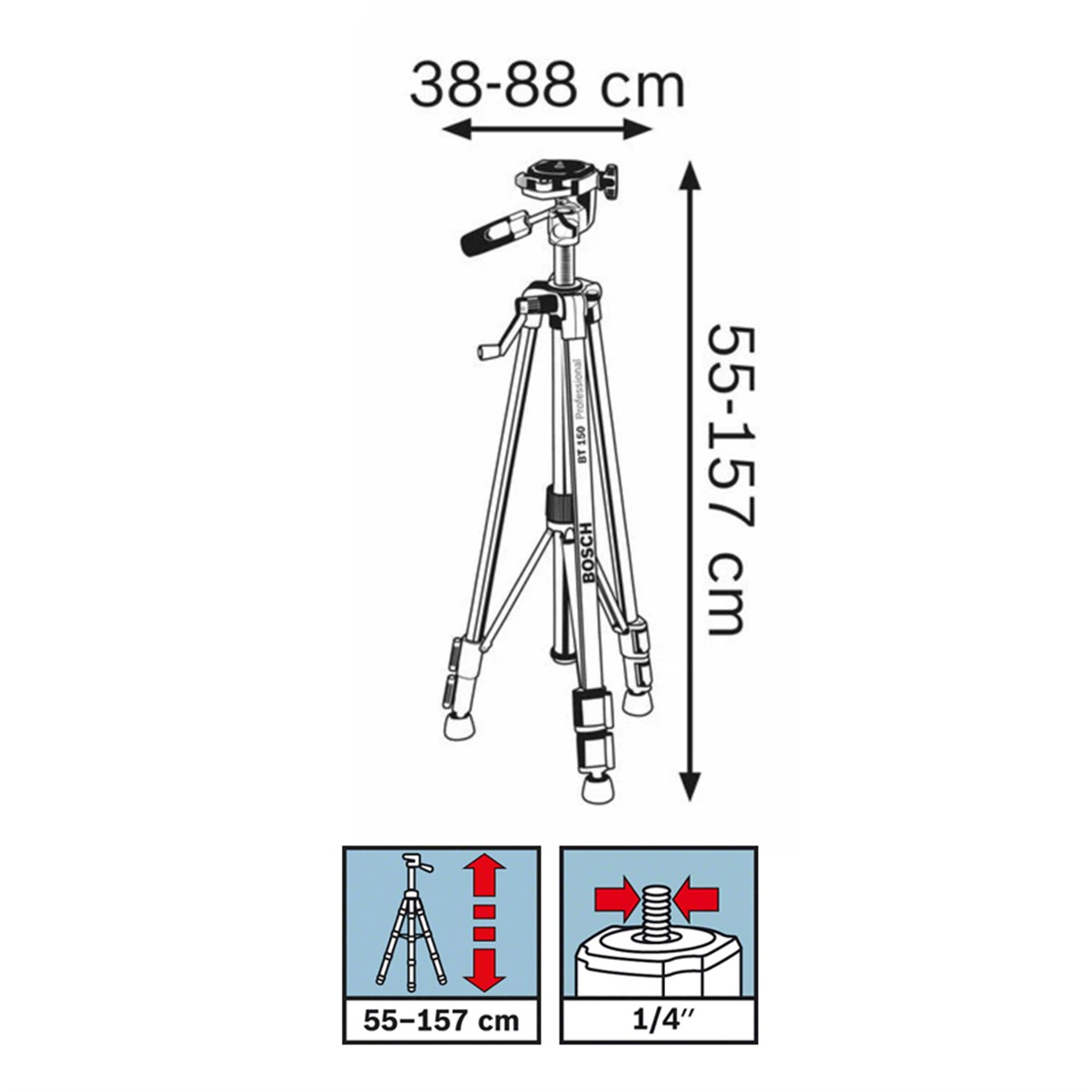  Bosch Professional BT 150 Professional Tripod - 0601096B00 