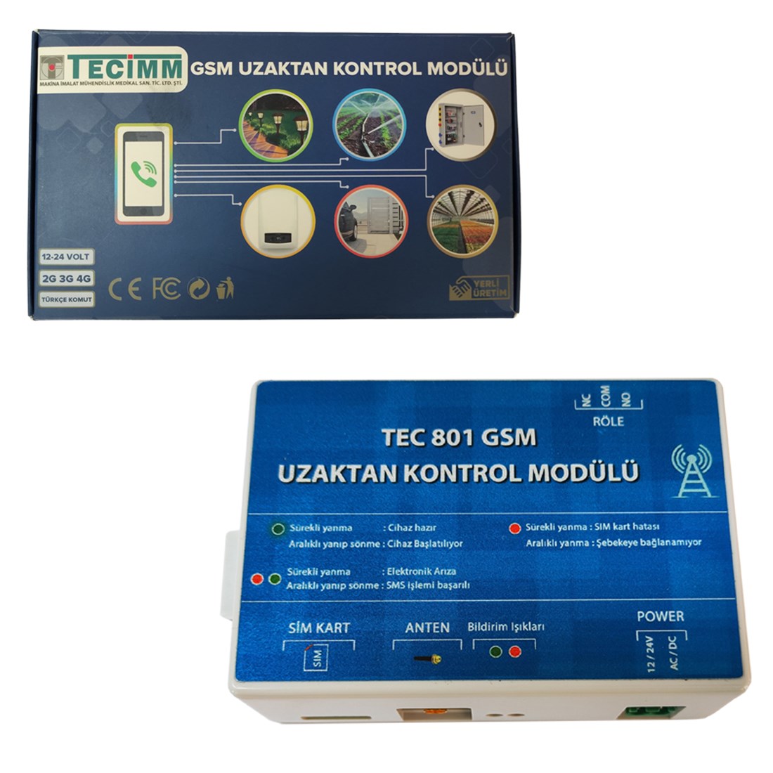  Tecimm Tec801 Tek Röleli Gsm Uzaktan Kapı Kontrol Cihazı 