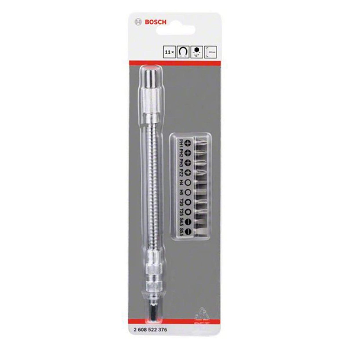  Bosch 10 Parça Vidalama Uzatma Adaptörü 20cm - 2608522376 