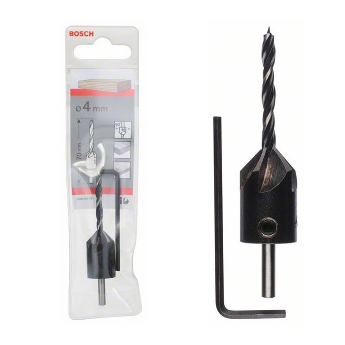  Bosch Havşalı Silindir Ahşap Matkap Ucu 4 mm - 2608596391 