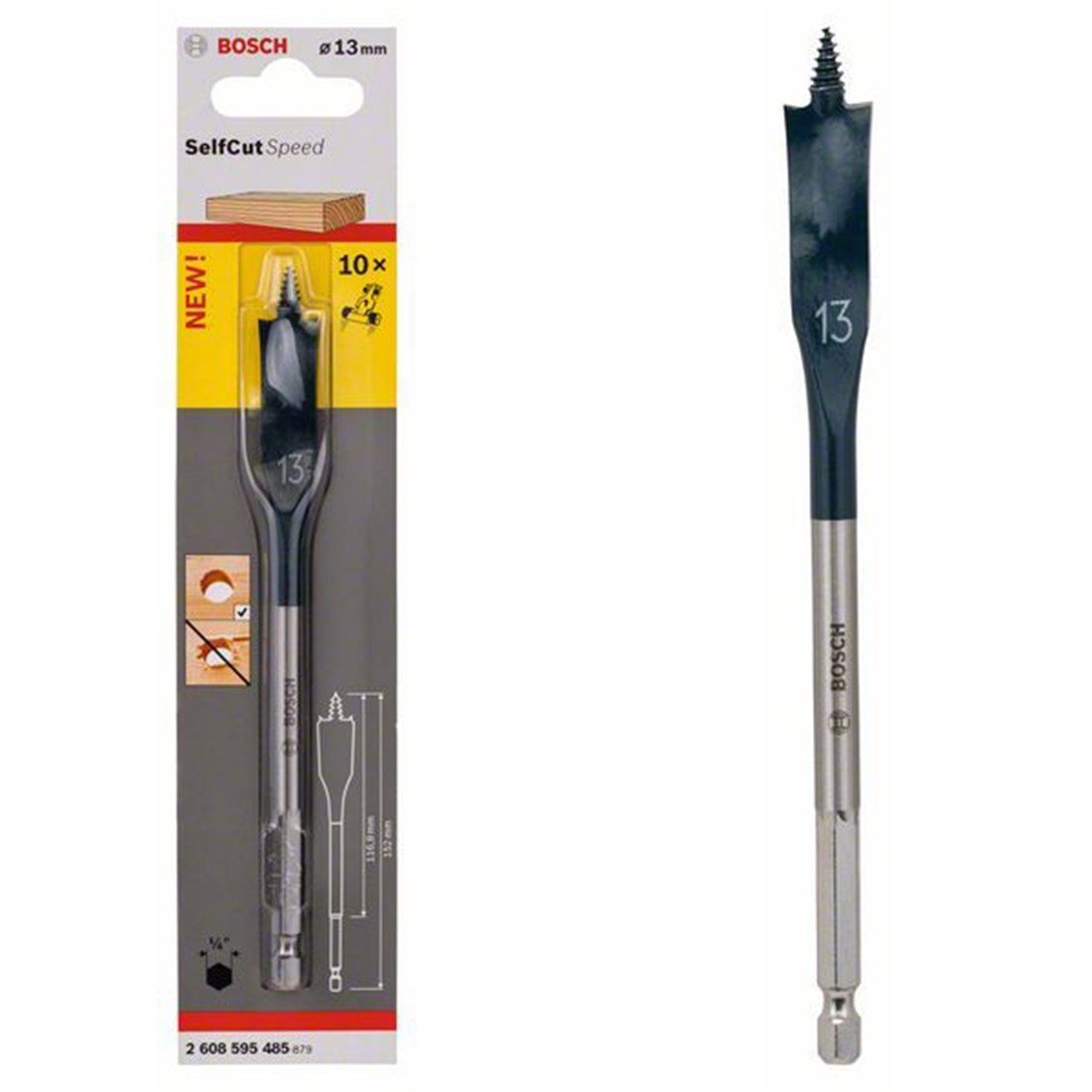  Bosch SCS Yaprak Ahşap Matkap Ucu HEX 13*152mm - 2608595485 