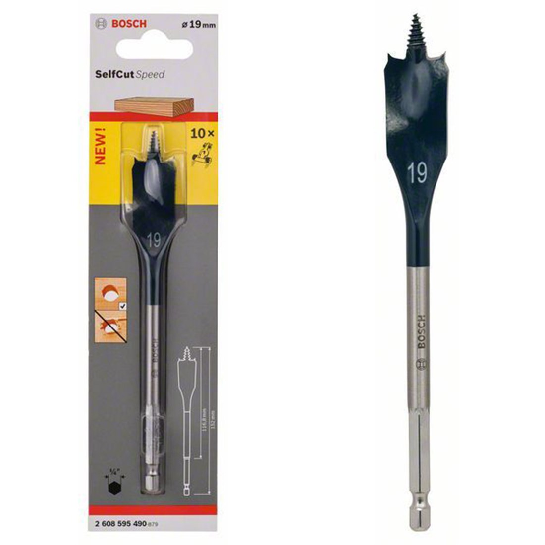  Bosch SCS Yaprak Ahşap Matkap Ucu HEX 19*152mm - 2608595490 