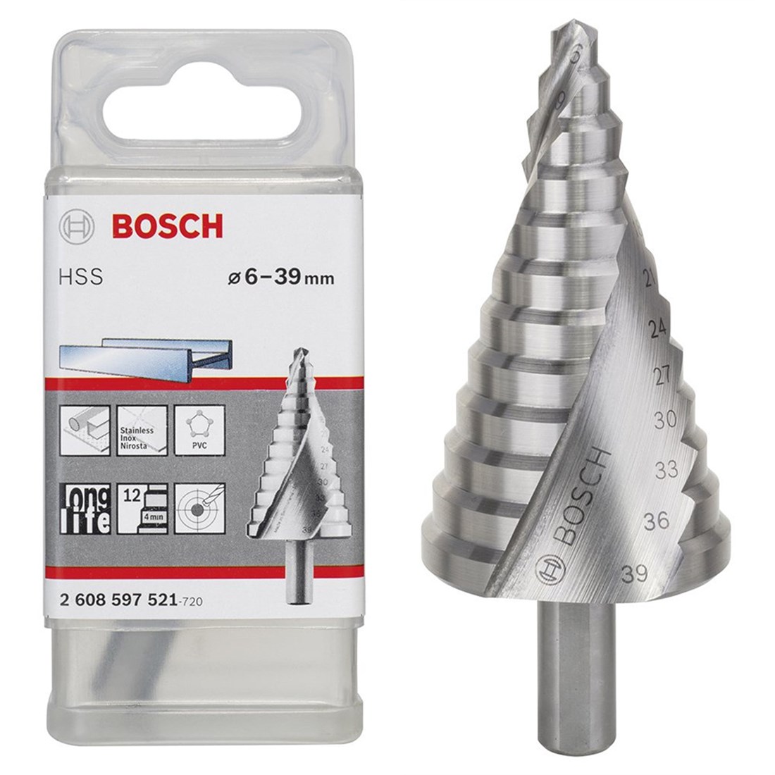  Bosch HSS 12 Kademeli Matkap Ucu 6-39 mm - 2608597521 