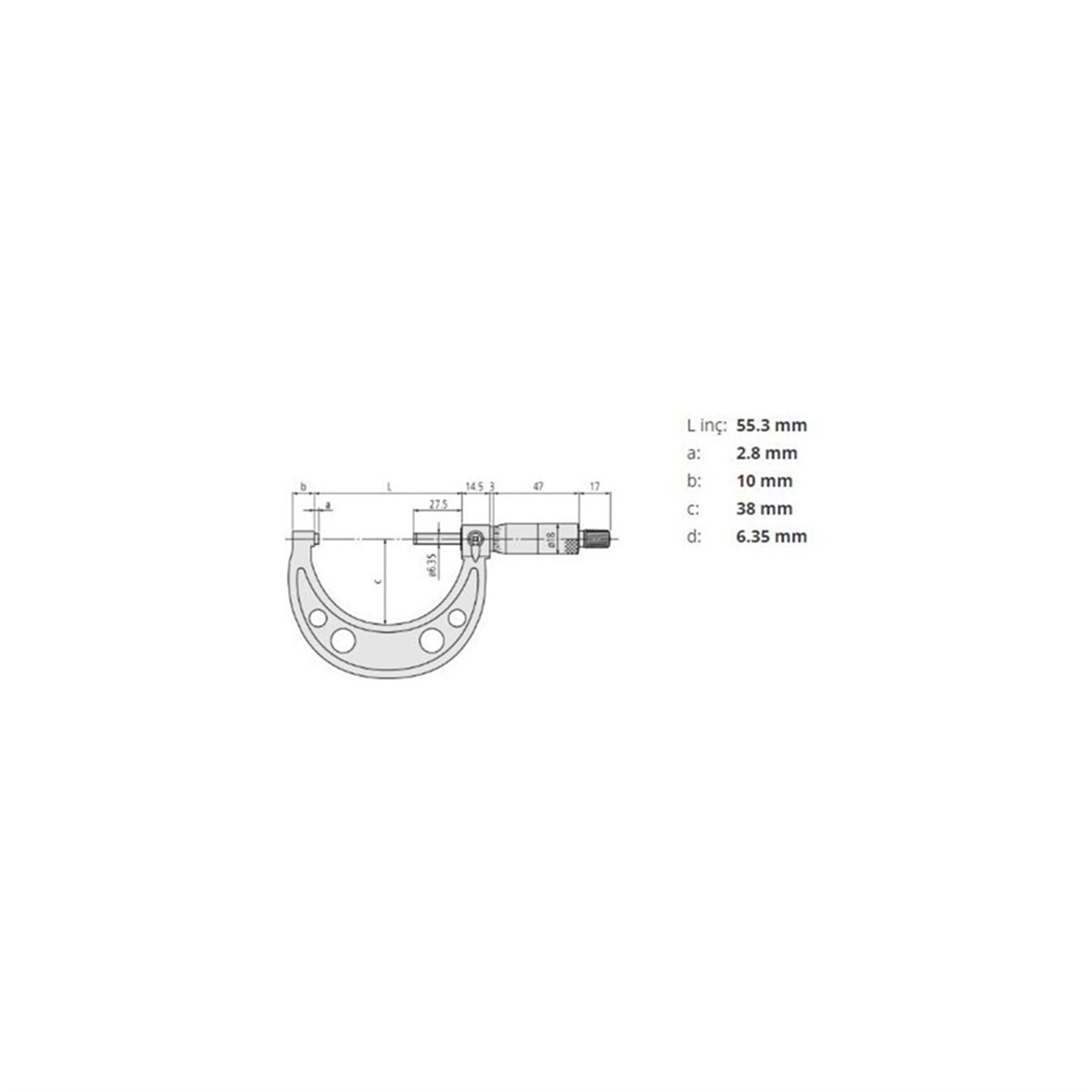  Mitutoyo Dış Cap Mikrometresi 25-50 mm 103-138 110103138 