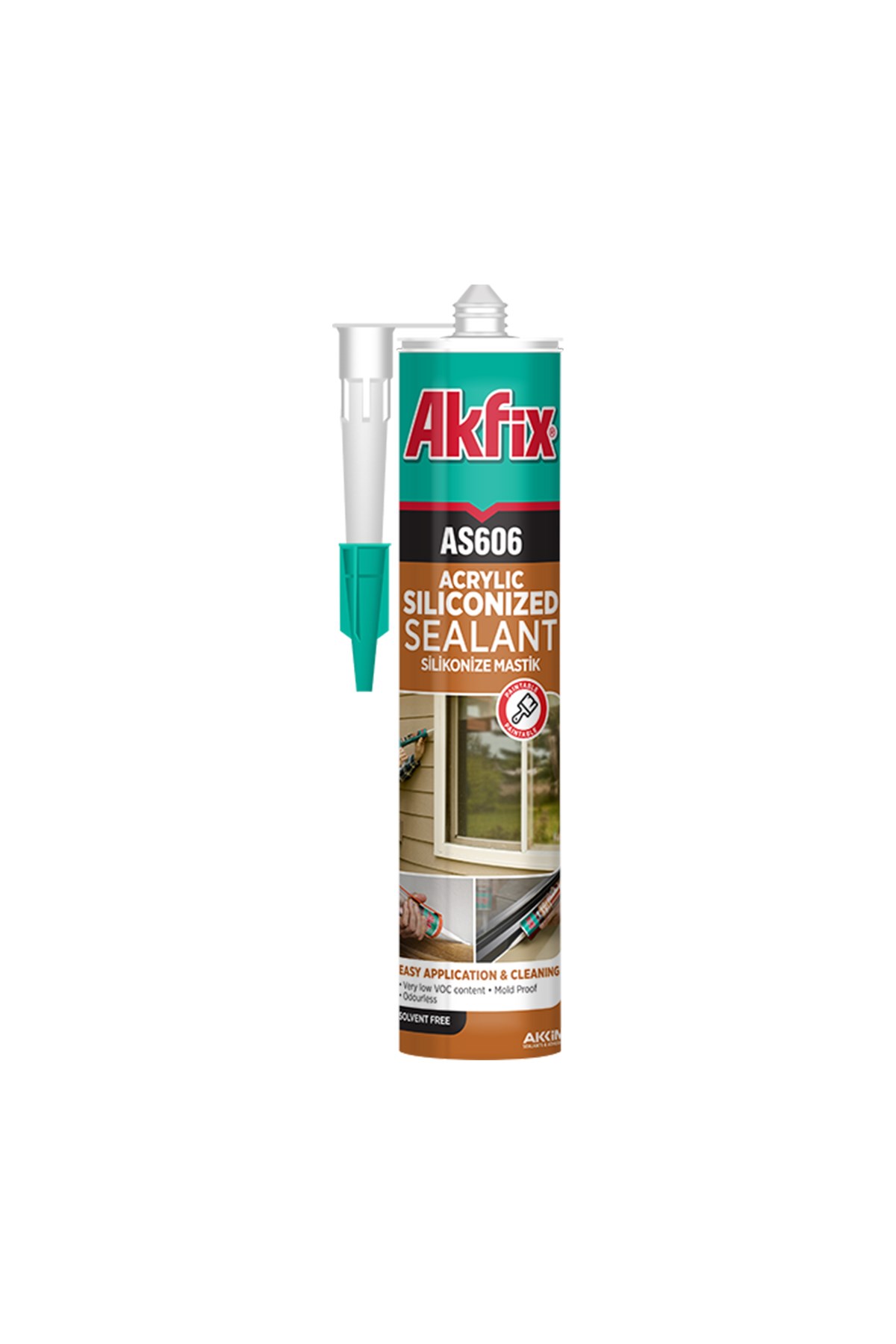  Akfix As606 Silikonize Mastik 310Ml Beyaz 