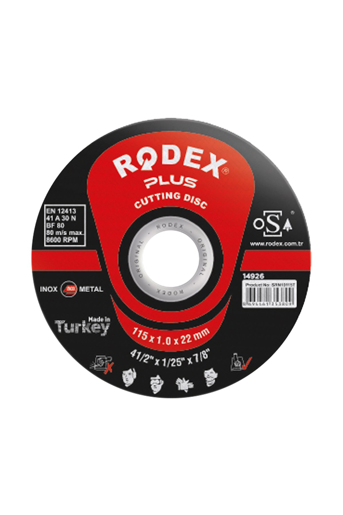  Rodex Srn10115 İnox 115*1 Kesici Taş 