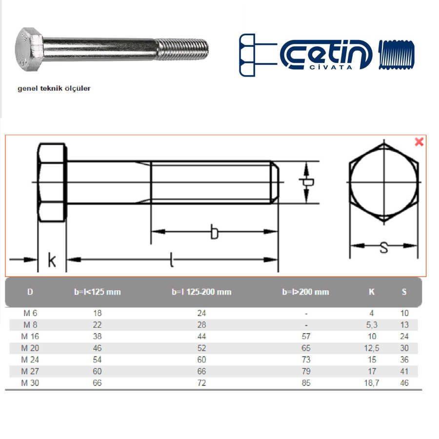  M10X160 Din 931 8.8 Kalite Akb Çelik Cıvata Beyaz 5 Adet