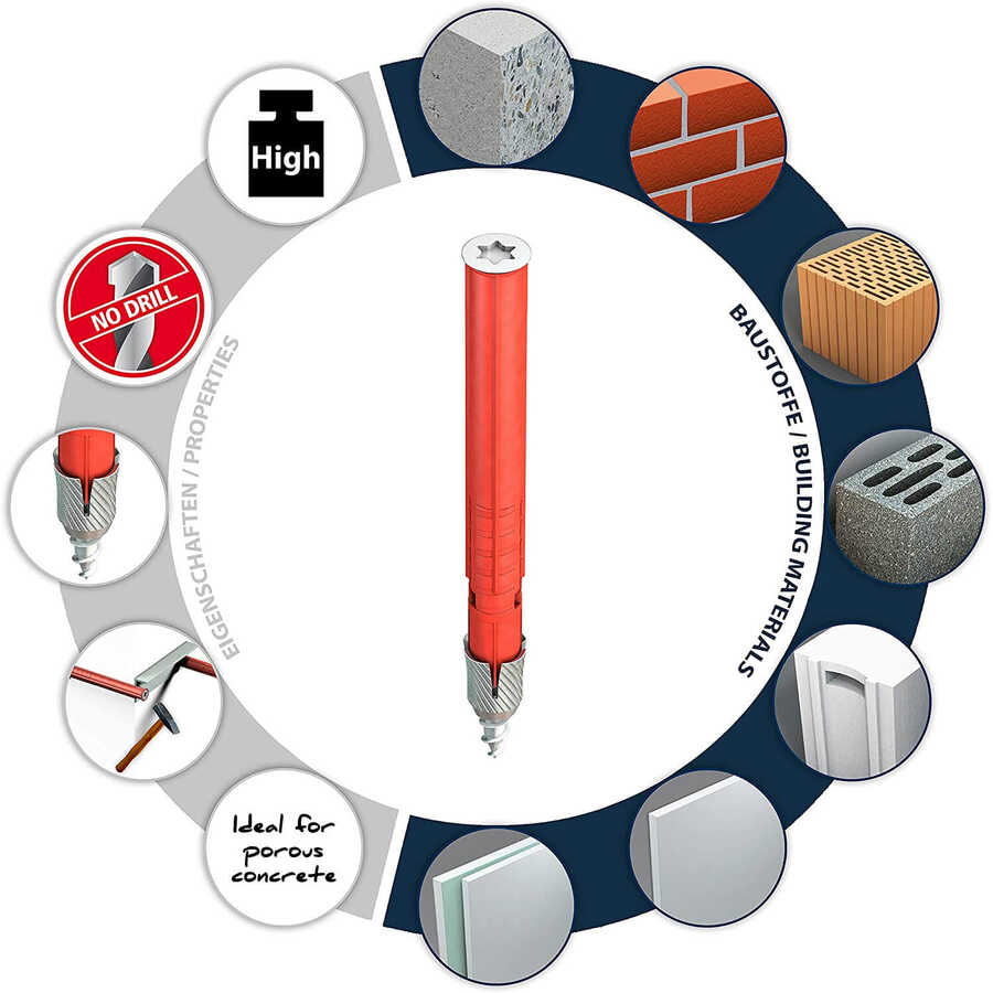 Tox 8X80 VLF-S1 Apollo Çok Amaçlı Çerçeve Dübeli 6 Adet (049 701 13 1)