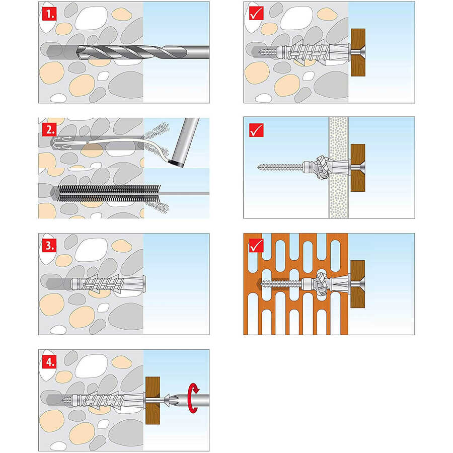 Tox 10X60 TFS Tetrafix Çok Amaçlı Spiral Dübel 100 Adet ( 021 700 13 1)